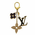 Louis Vuitton Key Holder Charm Fleur de Monogram Gold Multicolor