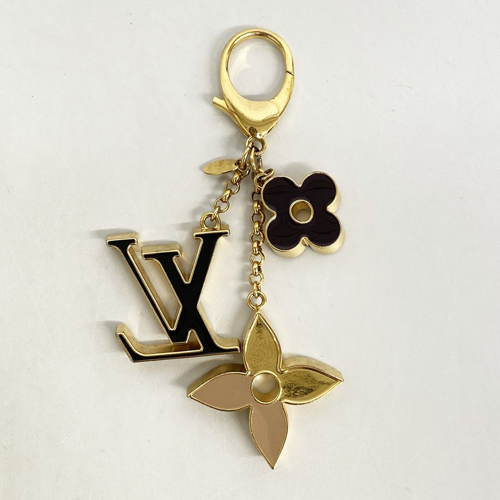 Louis Vuitton Key Holder Charm Fleur de Monogram Gold Multicolor — view 6
