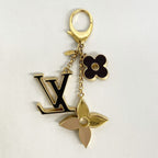 Louis Vuitton Key Holder Charm Fleur de Monogram Gold Multicolor — view 6