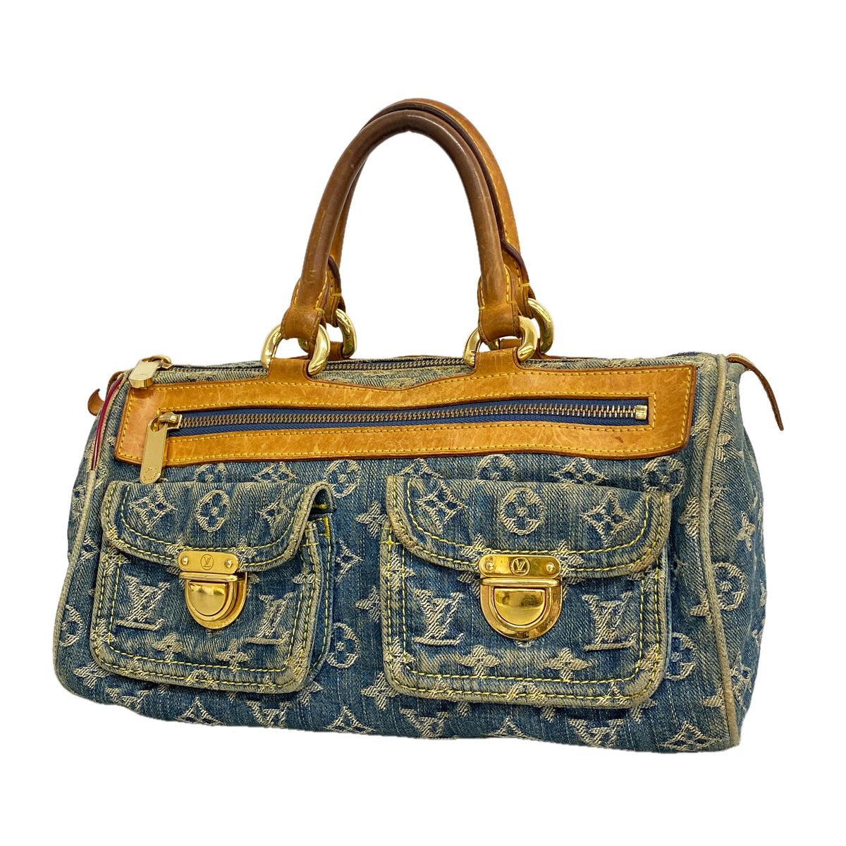 Louis Vuitton Handbag Monogram Denim Neo Speedy Blue