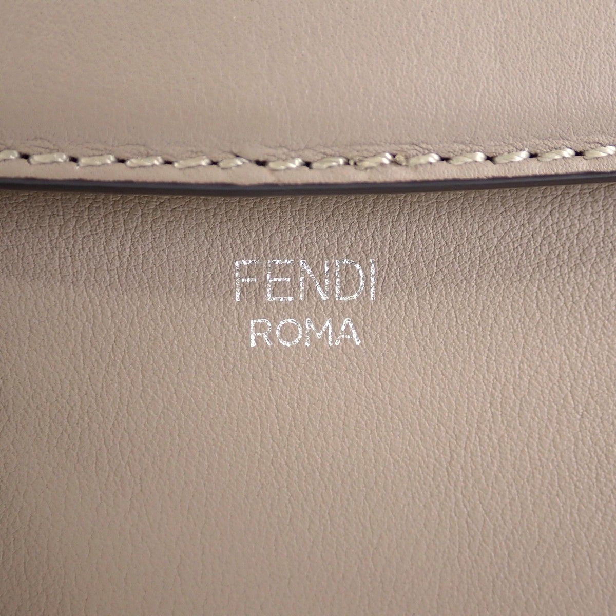Fendi by the Way Medium 2-Way Handbag Shoulder Calfskin Beige Silver Genus — view 8