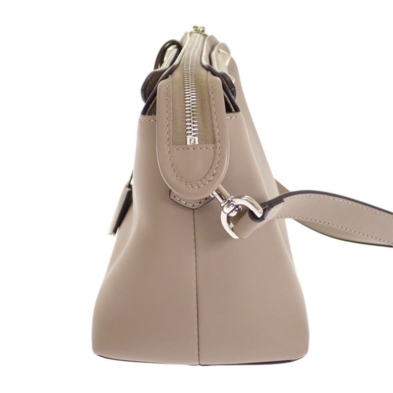 Fendi by the Way Medium 2-Way Handbag Shoulder Calfskin Beige Silver Genus — view 6