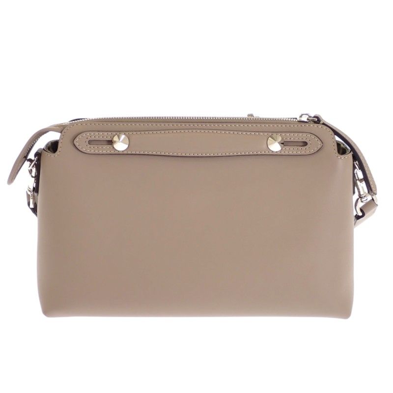 Fendi by the Way Medium 2-Way Handbag Shoulder Calfskin Beige Silver Genus — view 4