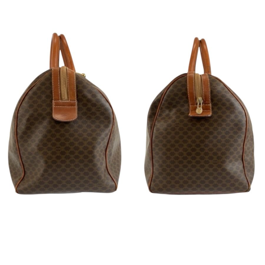 Celine Vintage Macadam Brown Gold Leather Boston Bag — view 8