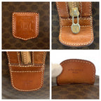 Celine Vintage Macadam Brown Gold Leather Boston Bag — view 3
