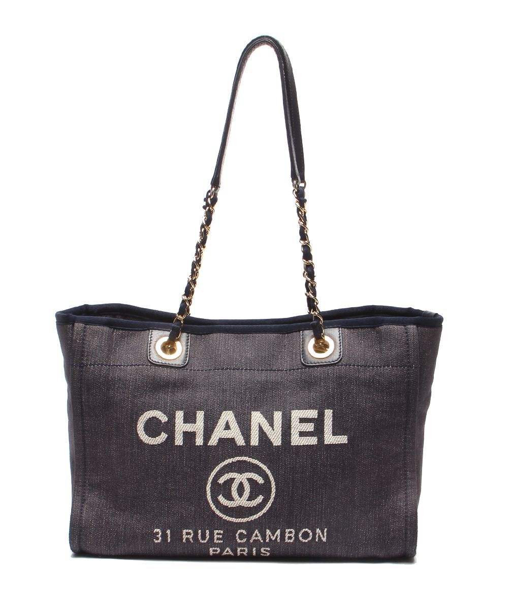 Chanel Chain Shoulder Bag Gold Deauville Line