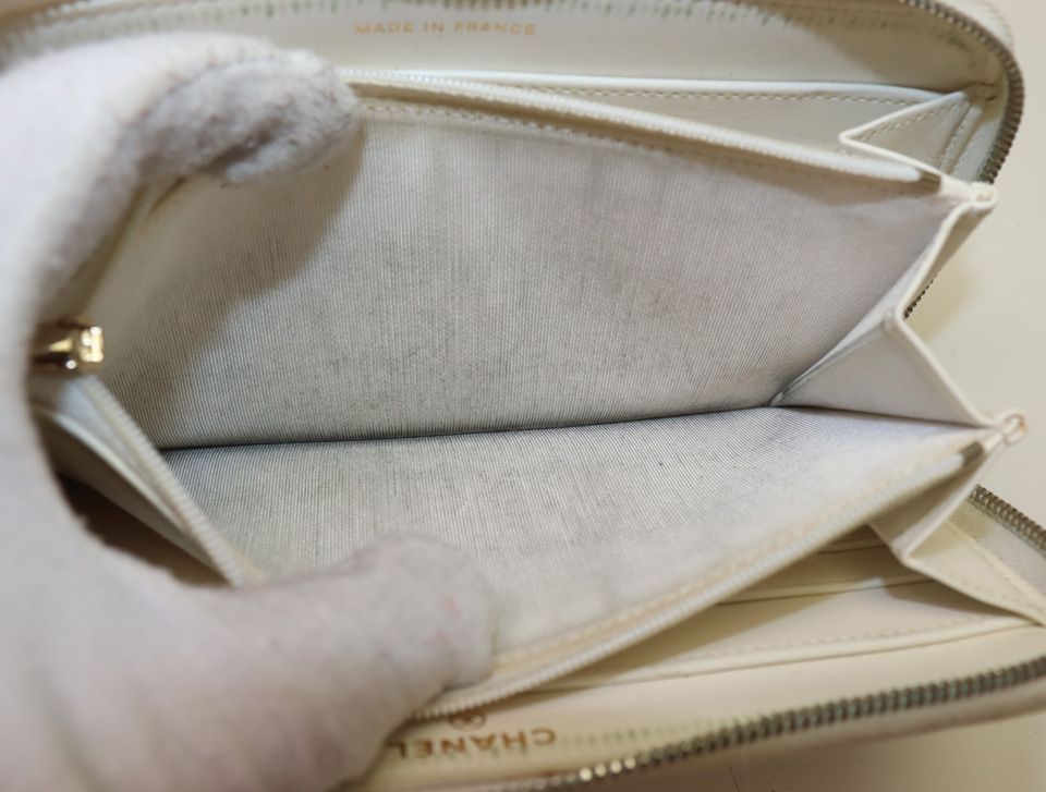 Chanel Quilted Caviar Leather Zip Around Wallet — view 7