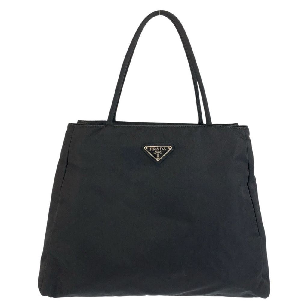 Prada Tessuto Black Silver Nylon Tote Bag