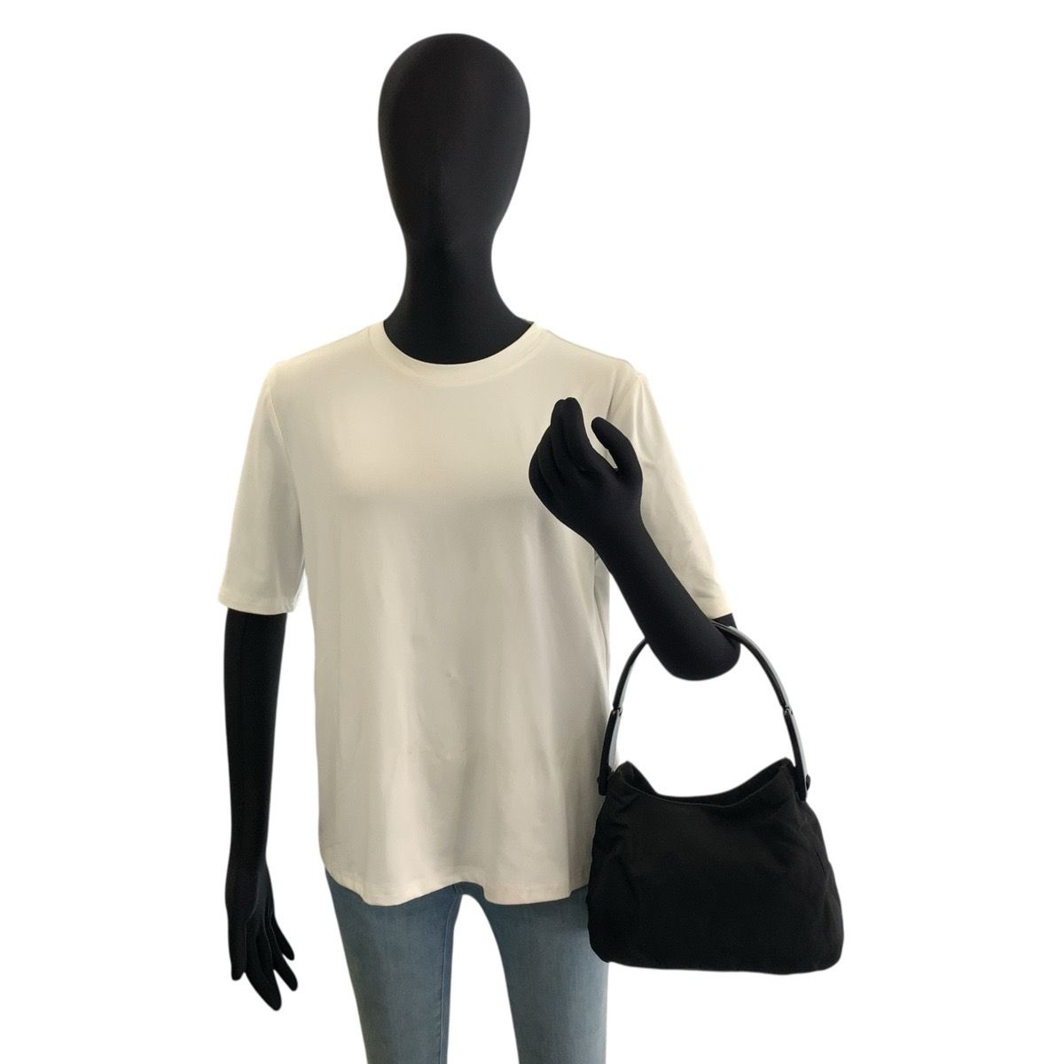 Prada Tessuto Black Nylon Plastic Handbag — view 7