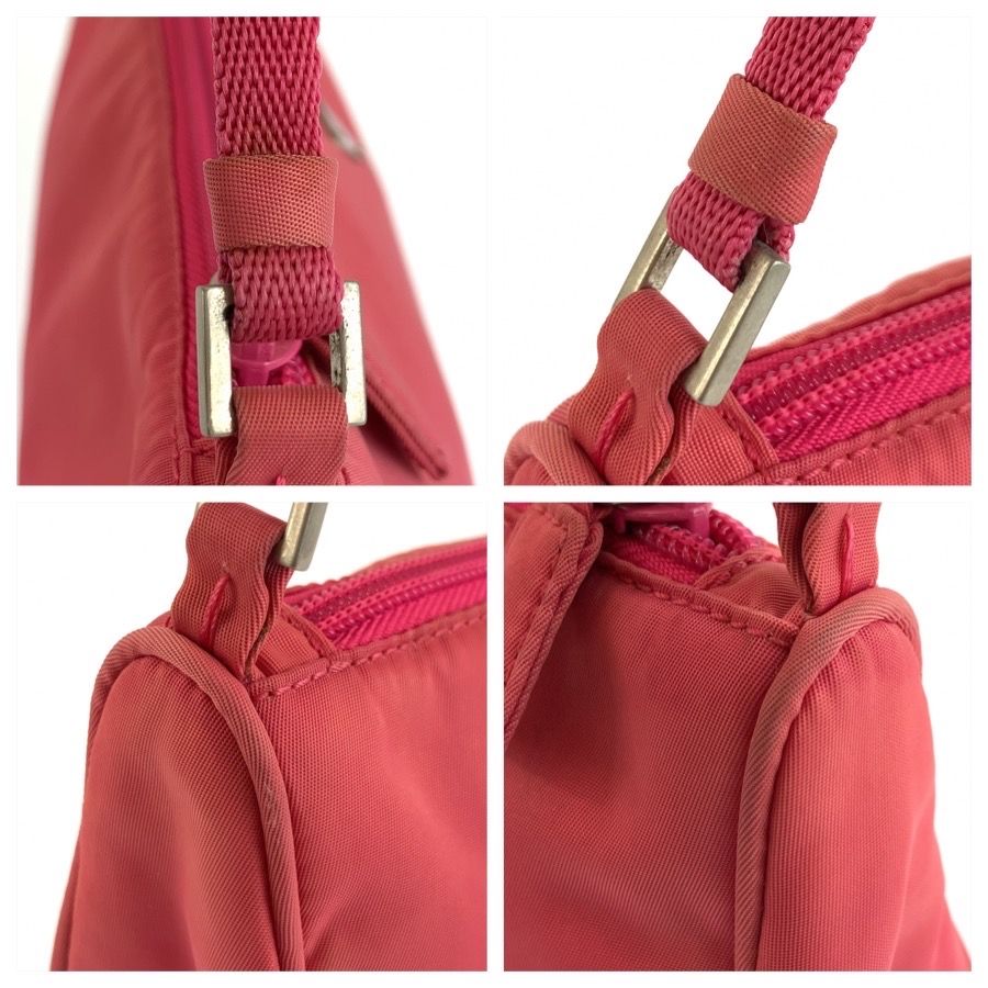 Prada Tessuto Pink Silver Nylon Handbag Pouch — view 5