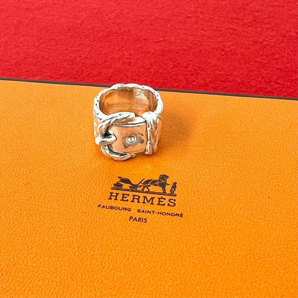 Hermes Vintage Diane Ring 925 Sterling Silver