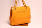 Chanel Logo Caviar Leather Chain Tote Bag — view 4