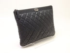 Chanel Boy Caviar Leather Clutch — view 4