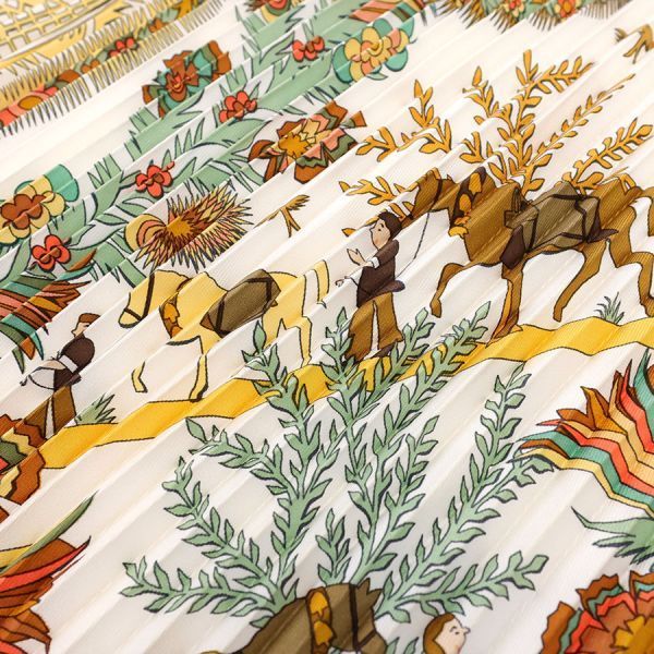 Hermes Pleated Scarf Yellow — view 8