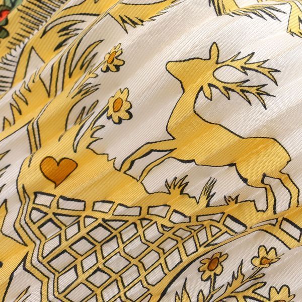 Hermes Pleated Scarf Yellow — view 4