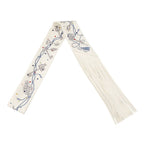 Hermes Twilly Fringe les Cles a Pois Silk Leather Scarf