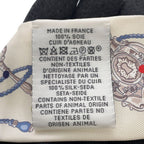 Hermes Twilly Fringe les Cles a Pois Silk Leather Scarf — view 7