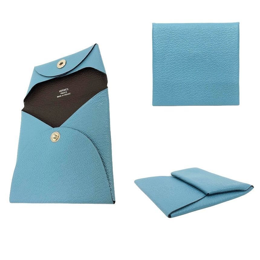 Hermes Bastia Verso Coin Purse New Denim Blue Havana — view 2