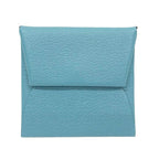 Hermes Bastia Verso Coin Purse New Denim Blue Havana