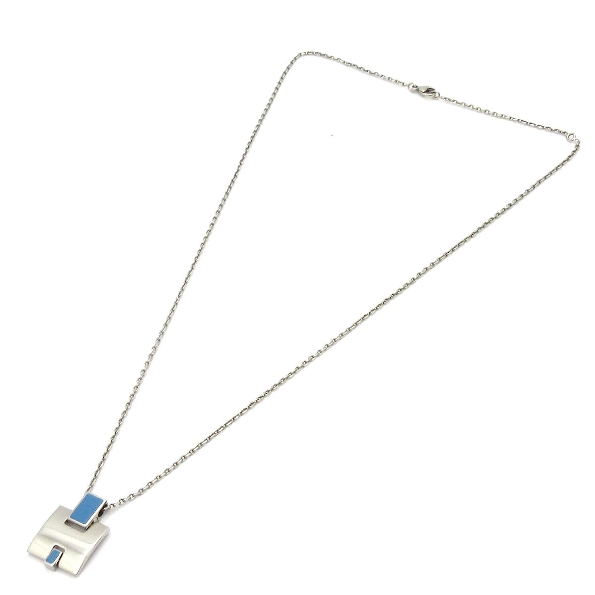 Hermes Necklace Irene Silver Blue Gray — view 2