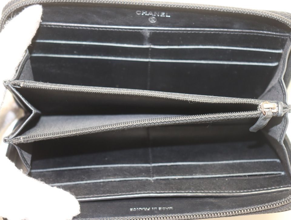 Chanel CC Logo Caviar Leather Zip Around Wallet — view 5