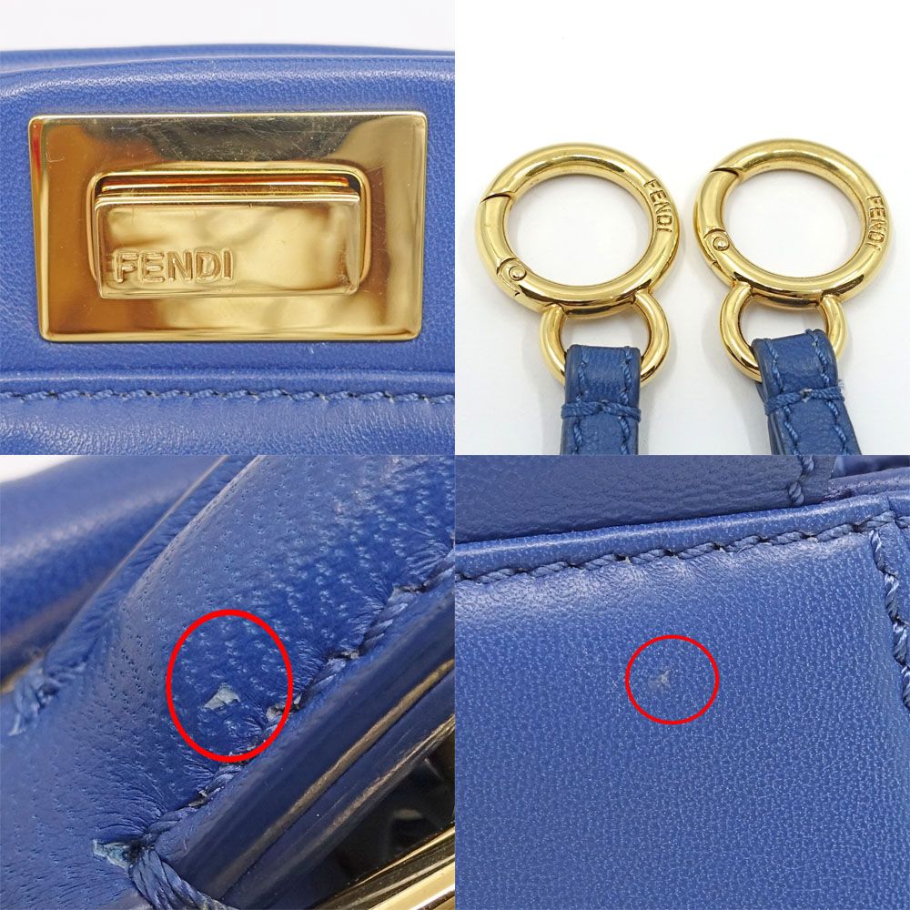 Fendi Peekaboo Mini Leather Gold Handbag 2-Way — view 7