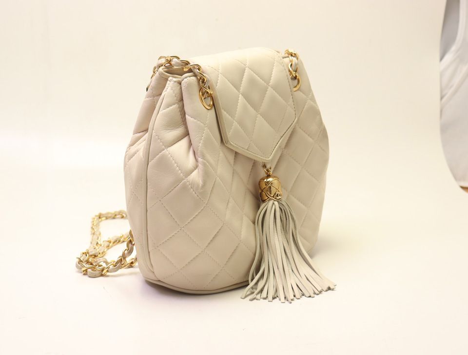 Chanel Quilted Lambskin Fringe Chain Shoulder Bag — view 4
