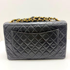 Chanel Maxi Quilted 34 Chain Shoulder Black Lambskin Bag — view 2