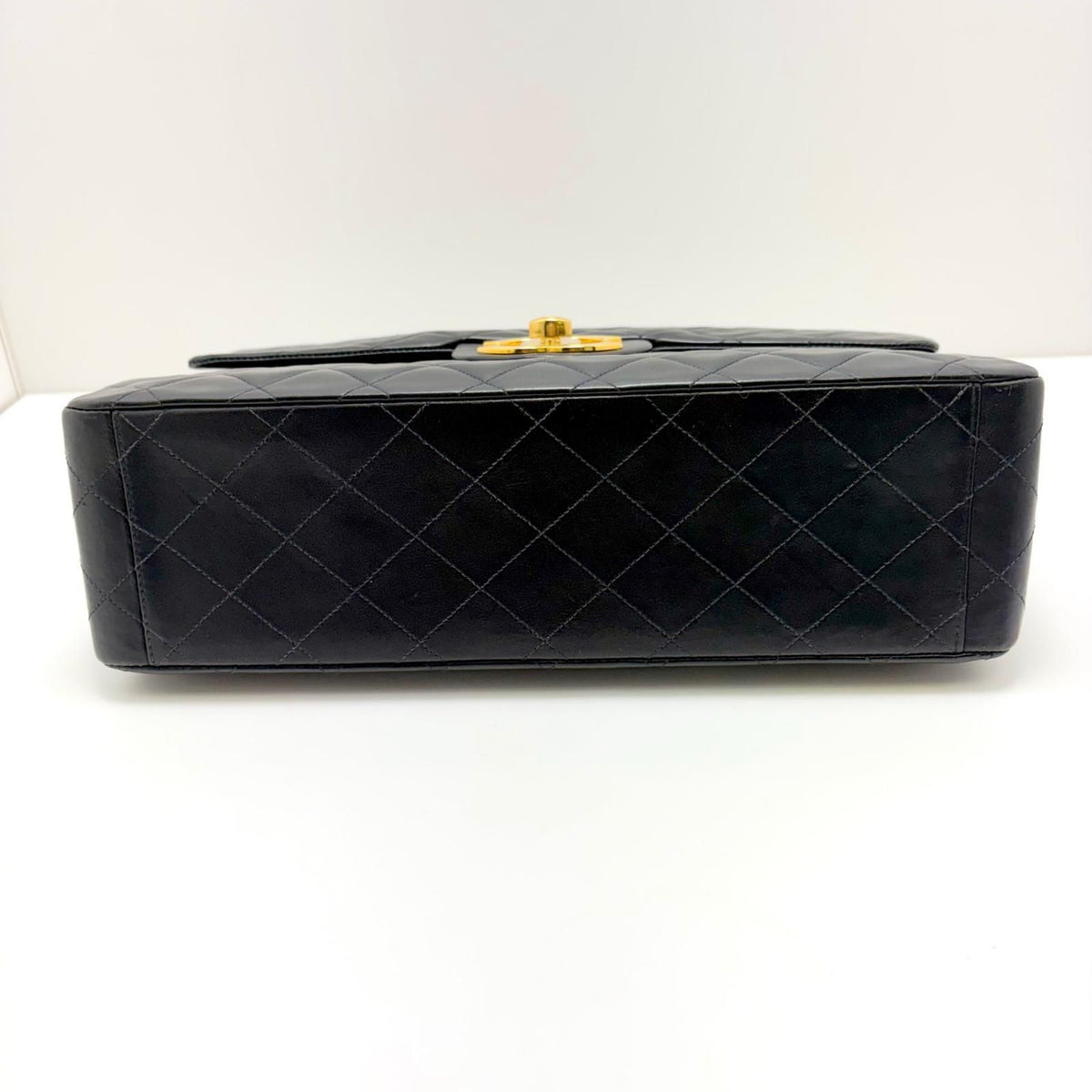 Chanel Maxi Quilted 34 Chain Shoulder Black Lambskin Bag — view 4