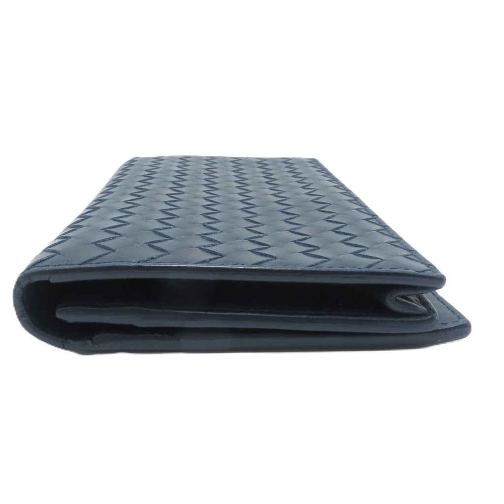 Bottega Veneta Intrecciato Bifold Zip Wallet Navy Leather — view 4
