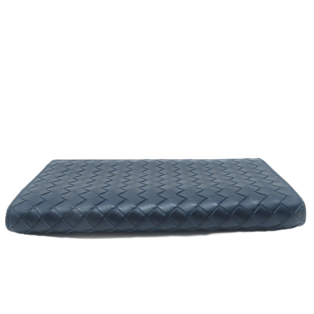 Bottega Veneta Intrecciato Bifold Zip Wallet Navy Leather — view 2