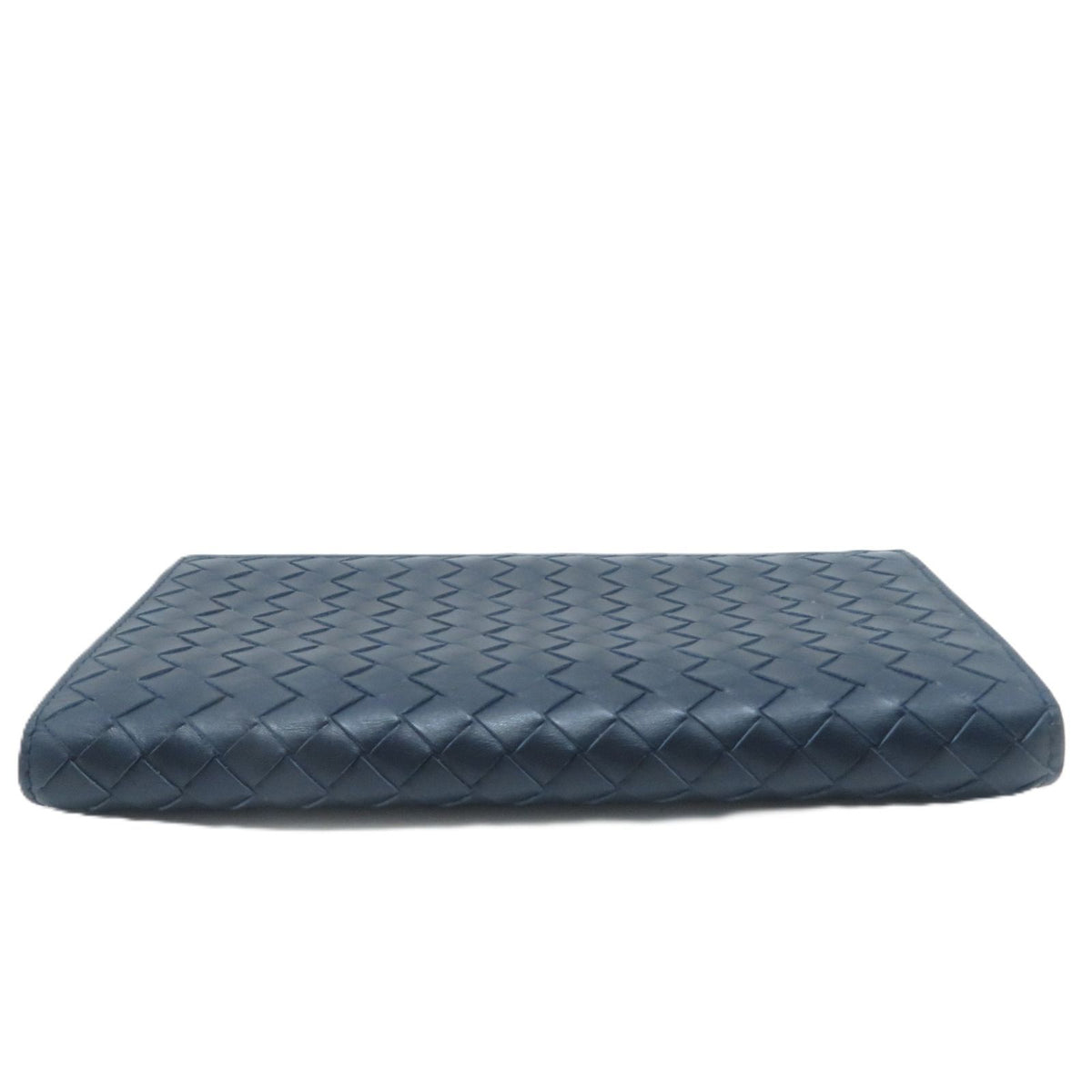 Bottega Veneta Intrecciato Bifold Zip Wallet Navy Leather — view 2