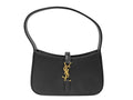Saint Laurent Handbag Mini Hobo Black Leather YSL Gold