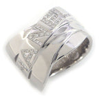 Chanel Ring Boldic Signature Wide Ribbon Diamond 18K White Gold