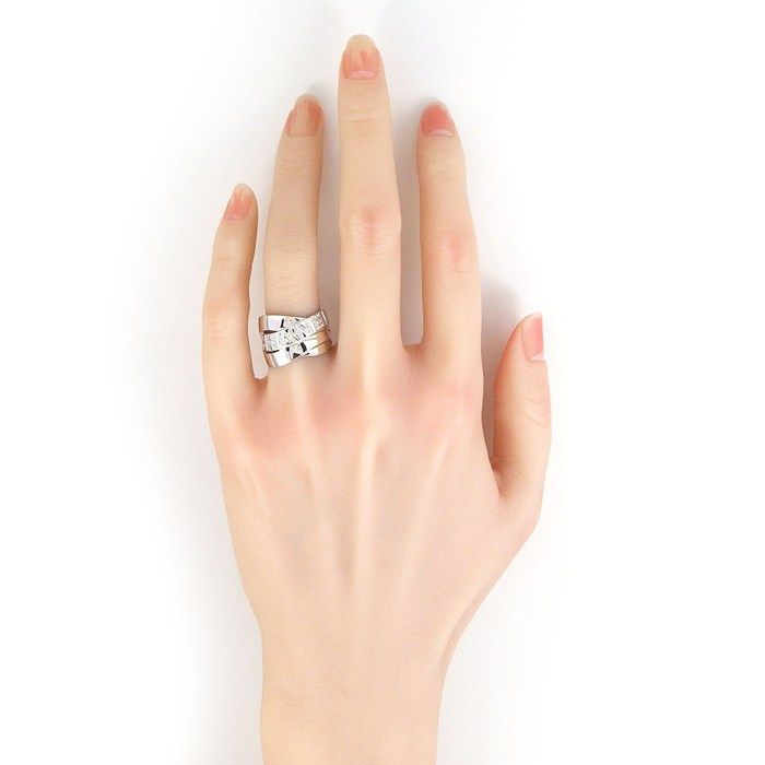 Chanel Ring Boldic Signature Wide Ribbon Diamond 18K White Gold — view 7