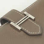 Hermes Bearn Mini Wallet Bifold Epsom Etoupe Gray Silver Veau — view 6