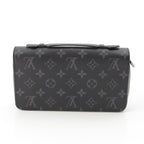 Louis Vuitton Monogram Eclipse Zippy XL Canvas Leather LV Wallet Clutch Black — view 4