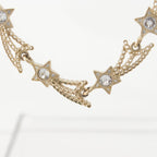 Chanel CC Logo Star Rhinestone Necklace Gold — view 5