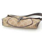Celine Paris Macadam Canvas Studded Vintage Shoulder Bag Khaki — view 6