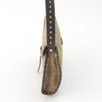 Celine Paris Macadam Canvas Studded Vintage Shoulder Bag Khaki — view 4