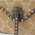 Celine Paris Macadam Canvas Studded Vintage Shoulder Bag Khaki — view 8