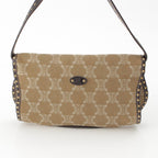 Celine Paris Macadam Canvas Studded Vintage Shoulder Bag Khaki — view 5