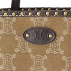 Celine Paris Macadam Canvas Studded Vintage Tote Bag Khaki — view 8