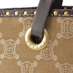 Celine Paris Macadam Canvas Studded Vintage Tote Bag Khaki — view 7