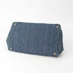 Prada Canapa Denim Canvas Tote Bag Indigo Blue — view 5