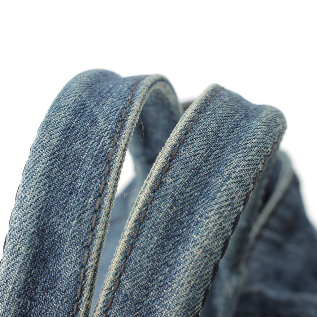 Prada Canapa Denim Canvas Tote Bag Indigo Blue — view 8
