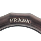 Prada Tambour Leather Wood Handle Bucket Handbag Black — view 7