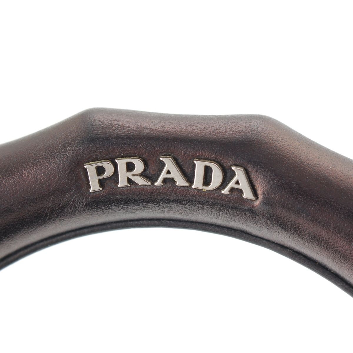 Prada Tambour Leather Wood Handle Bucket Handbag Black — view 7