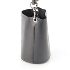 Prada Tambour Leather Wood Handle Bucket Handbag Black — view 3