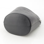 Prada Tambour Leather Wood Handle Bucket Handbag Black — view 5